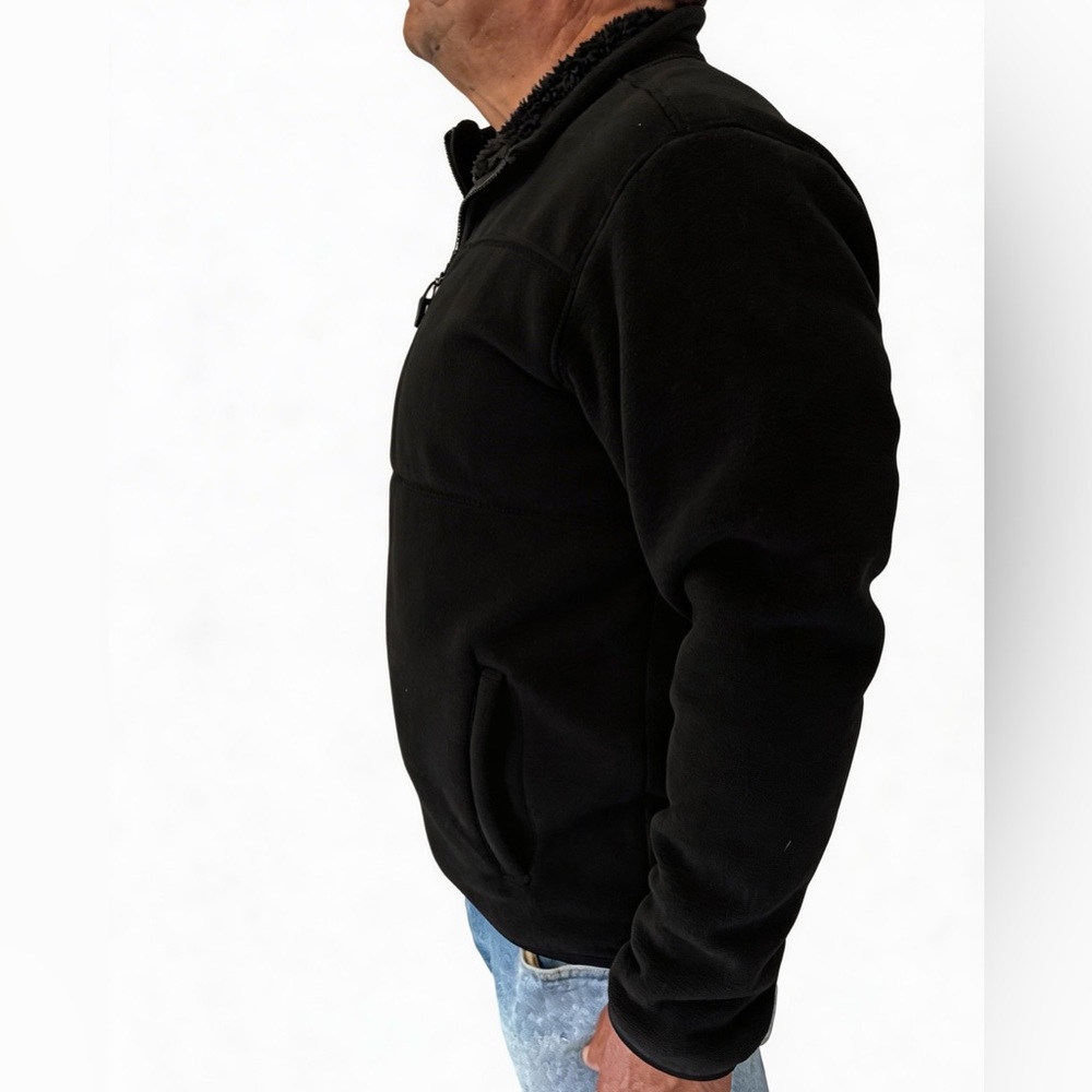 32 Degrees Men's Sherpa Lined Fleece Jacket Black Large - Picture 7 of 10